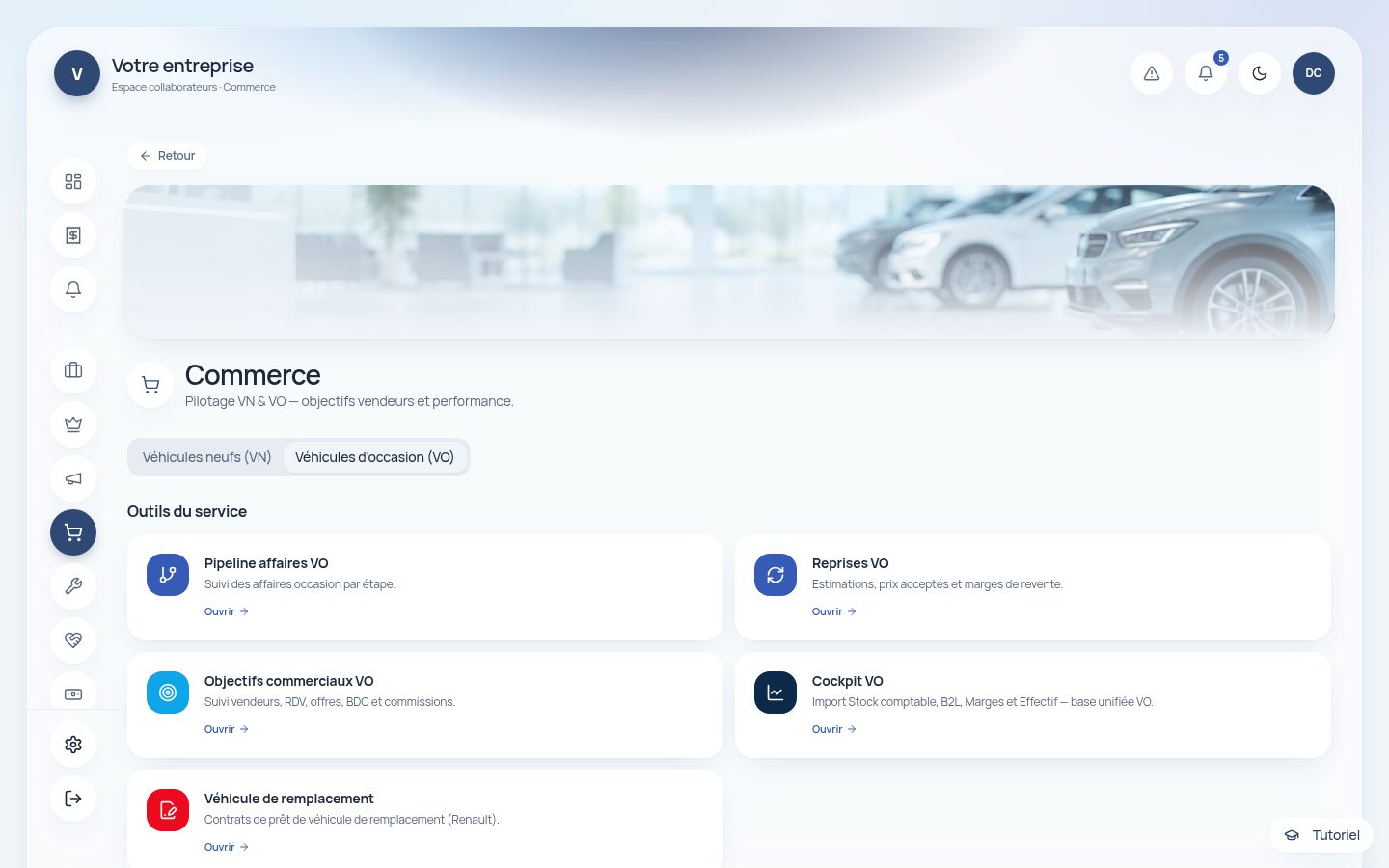 Connected platform — preview · Sales — Used vehicles