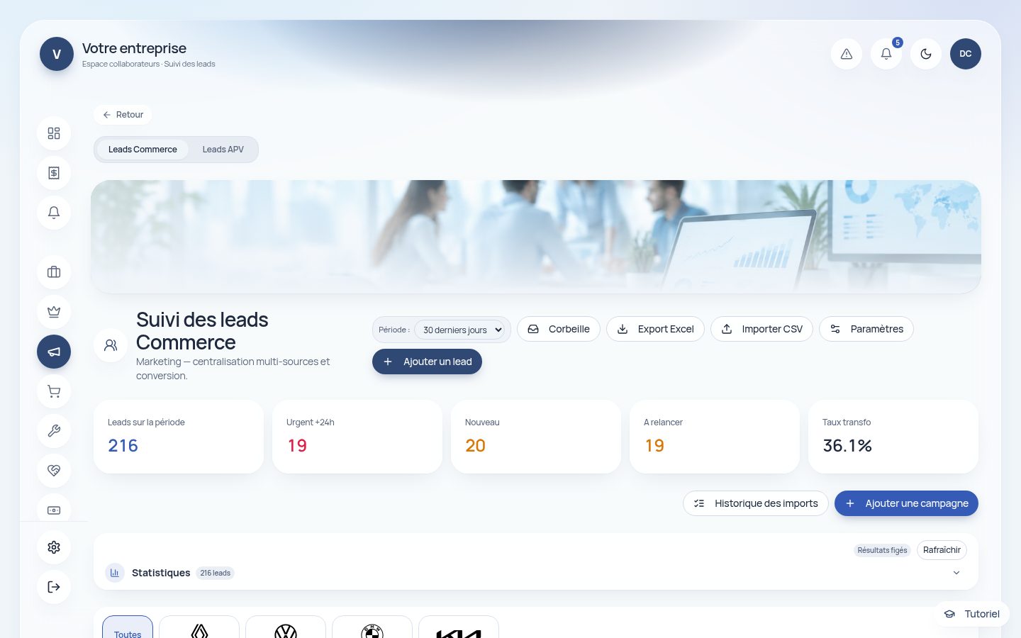 Connected platform — preview · Lead tracking